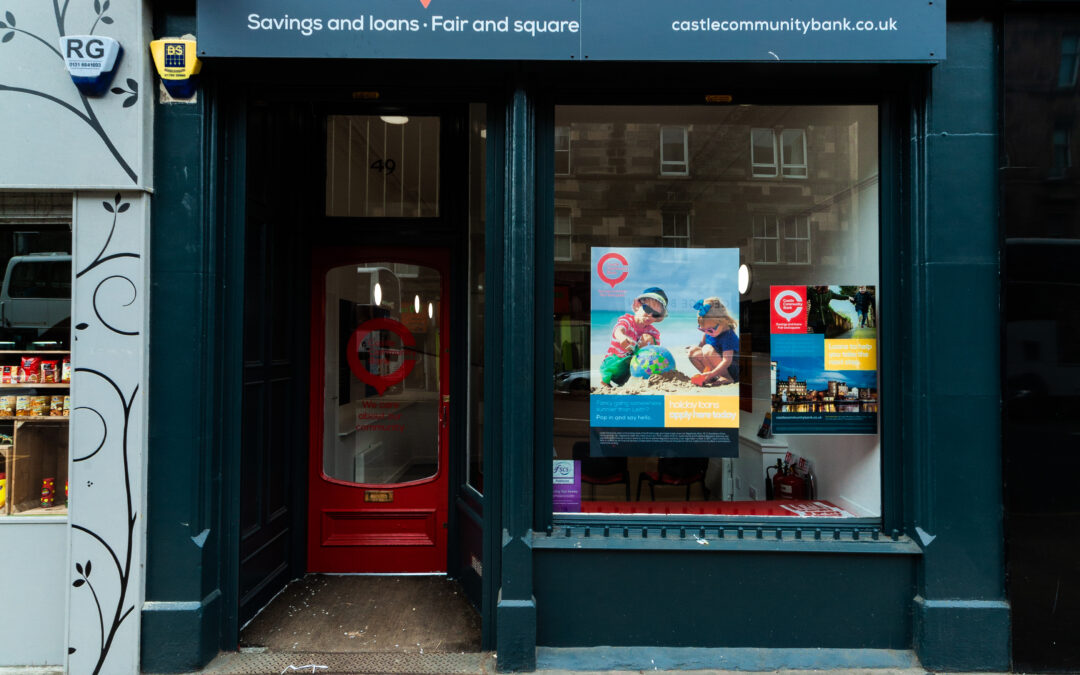 Photo of Leith branch of Castle Community Bank from outside on Great Junction Street